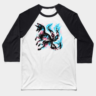 Trans Flag Fox Art Baseball T-Shirt